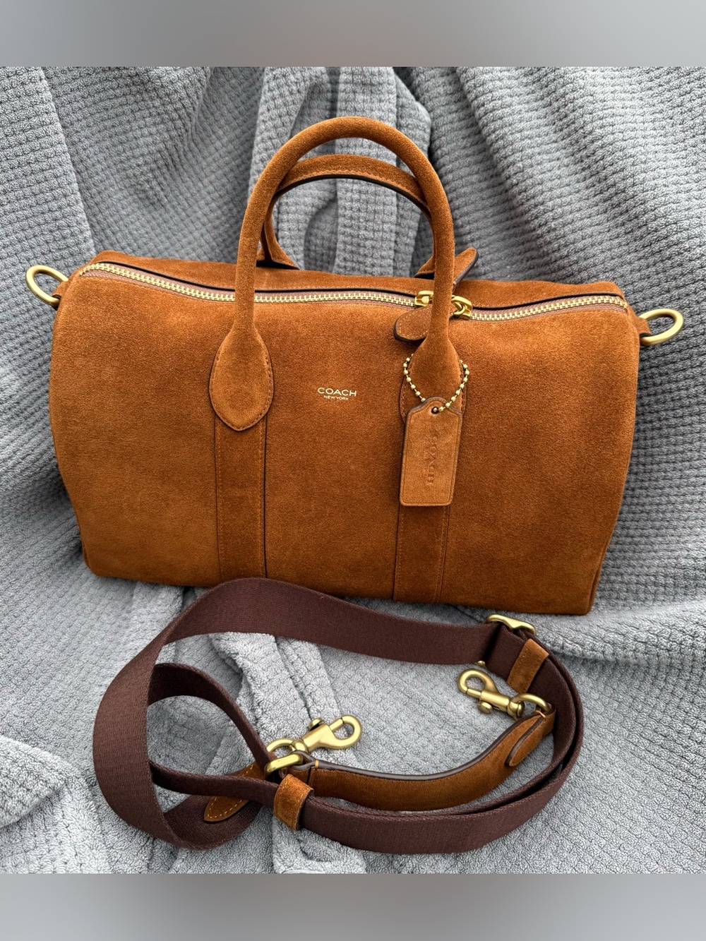 Coach Compass 35 Warm Brown Suede style no. CCW80